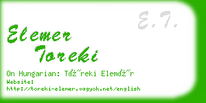 elemer toreki business card